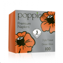 Poppies Dinner Napkin 8 Fold 40cm 3ply