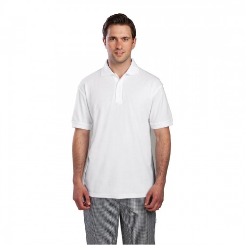 Uniform Works Polo Shirt White - Catering Uniform Polo Shirts - MBS ...