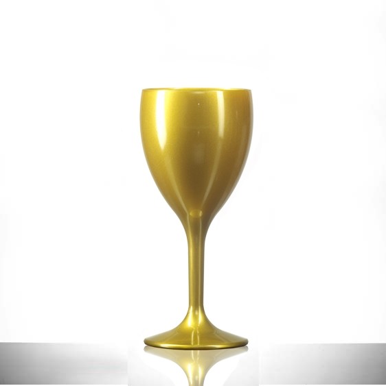 Elite Premium Polycarbonate Wine Glasses Gold 9oz / 255ml 