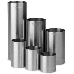 Stainless Steel Thimble Bar Measures 6 Piece Set