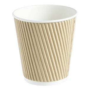 Kraft Ripple Disposable Paper Coffee Cups 10oz / 280ml