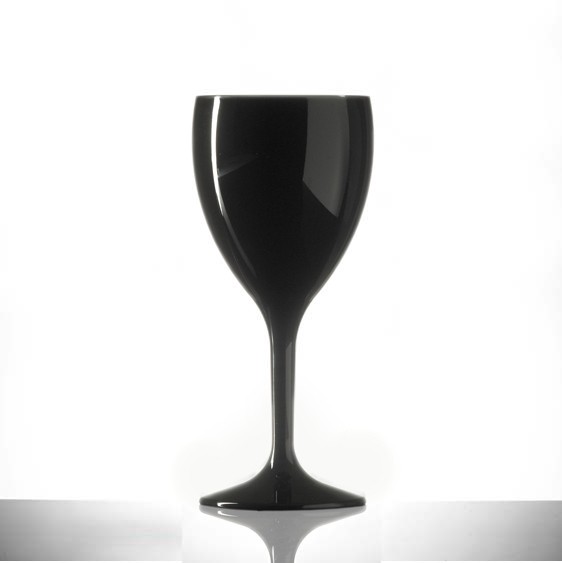 Elite Premium Polycarbonate Wine Glasses Black 11oz / 312ml 