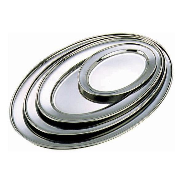 Stainless Steel Oval Meat Flat 35 x 22cm