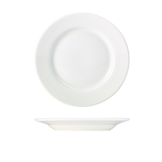 Genware Porcelain Classic Winged Plates 23cm