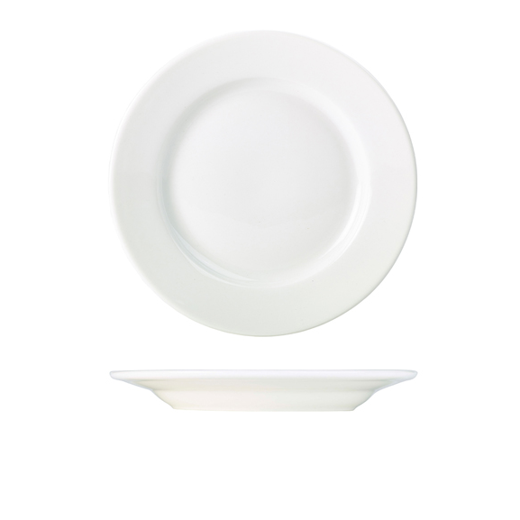 Genware Porcelain Classic Winged Plates White 26cm