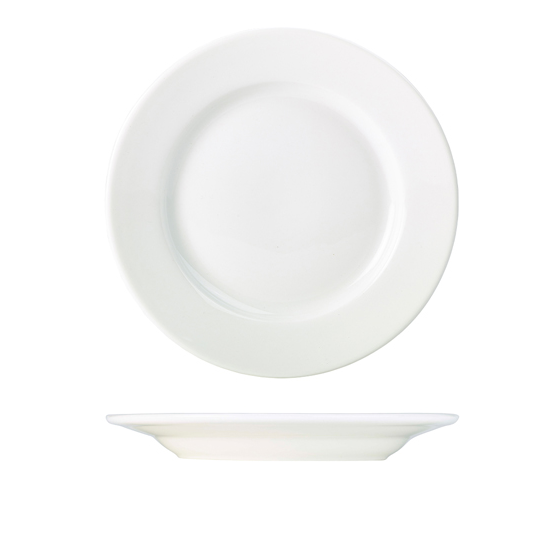 Genware Porcelain Classic Winged Plates White 27cm