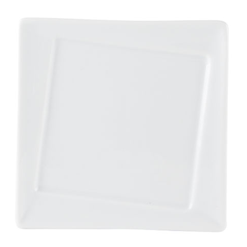Porcelite White Twist Square Plate 5inch / 13cm