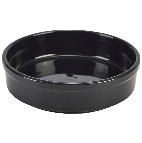 Genware Porcelain Black Round Dishes 13cm