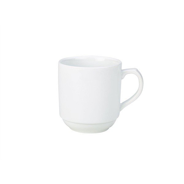 Royal Genware White Porcelain Stacking Mugs 30cl/10oz