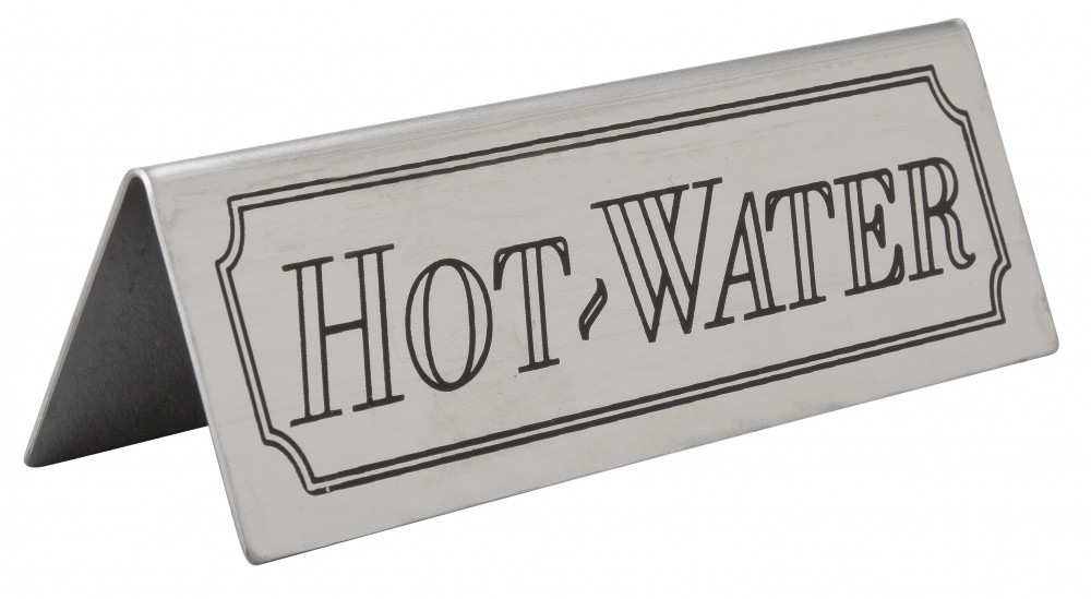 Stainless Steel Hot Water Sign