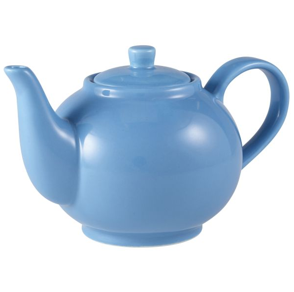 Genware Porcelain Blue Teapot 15.75oz / 45cl