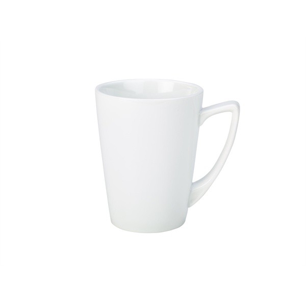 Royal Genware White Porcelain Angled Latte Mugs 35cl/12.25oz