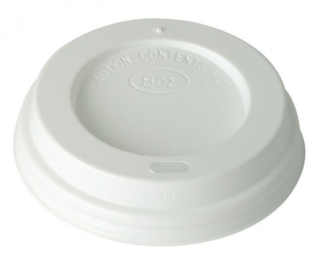 White Domed Disposable Sip Lids To Fit 10-20oz Paper Hot Cups