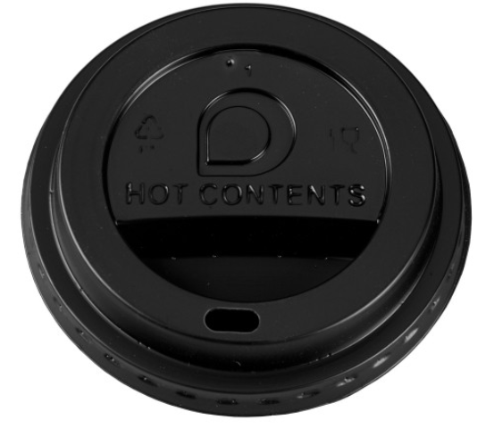 Black Domed Sip Lids To Fit 10-20oz Paper Hot Cups