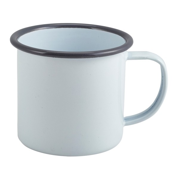 Enamel Mug White with Grey Rim 36cl 12.5oz 