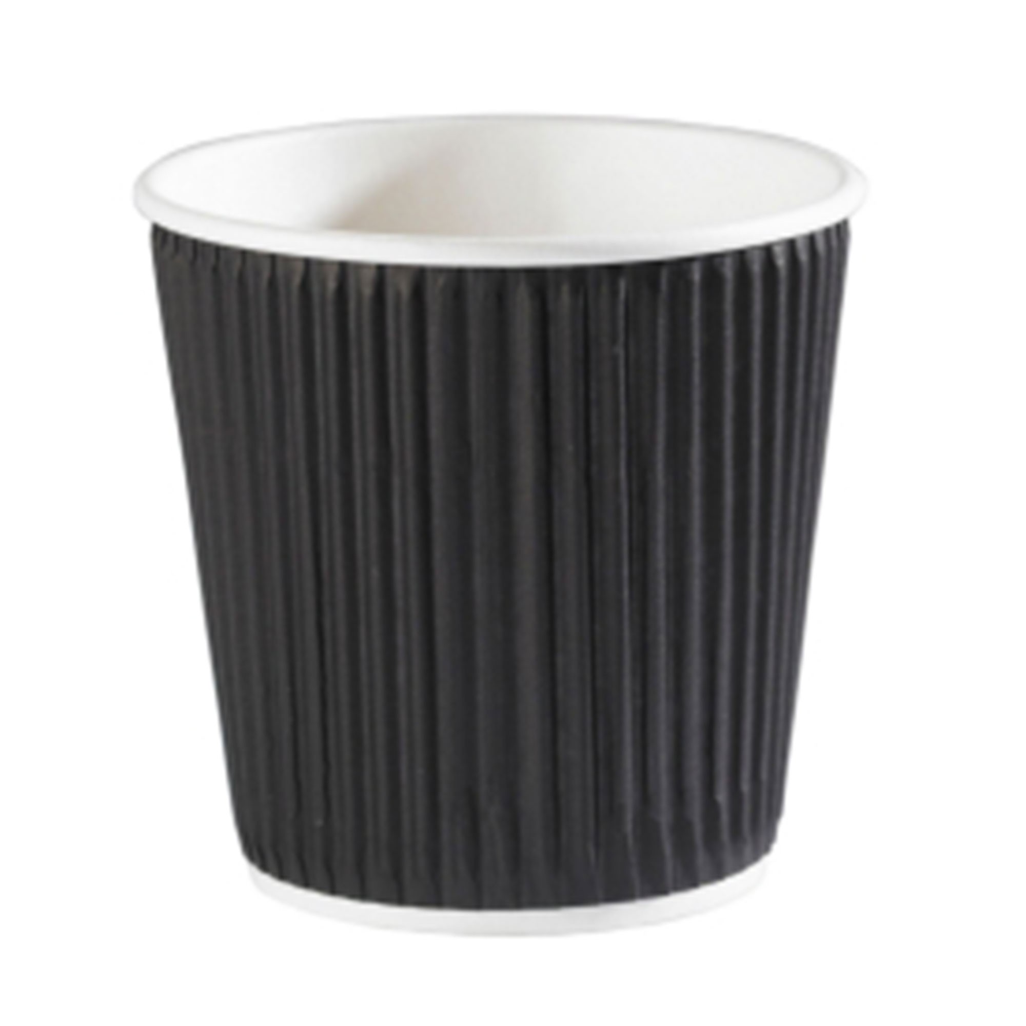 Black Ripple Disposable Paper Coffee Cups 4oz / 120ml