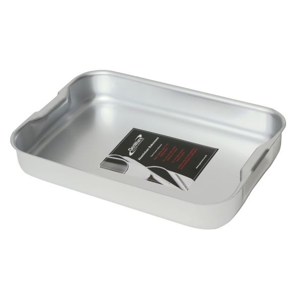 Genware Aluminium Baking Dish with Handles 37 x 26.5 x 7cm