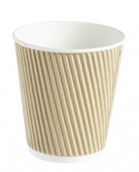Kraft Ripple Disposable Paper Squat Coffee Cup 12oz / 340ml