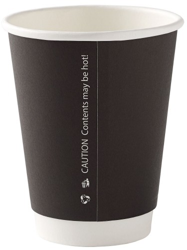 Black Disposable Double Walled Cups 12oz / 340ml