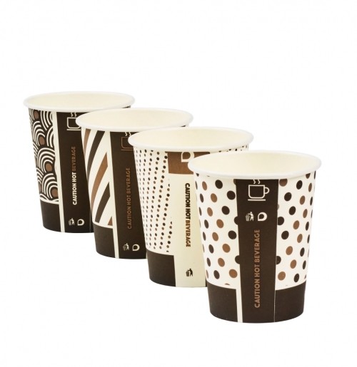 Compostable Mixed Design Single Wall Bamboo Cups 12oz / 340ml