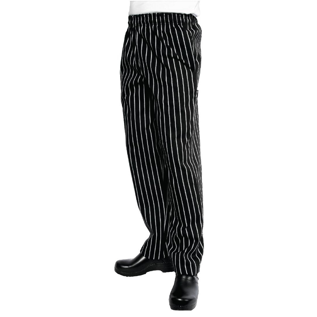 Chef Works Unisex Easyfit Chefs Trousers Black and White Striped