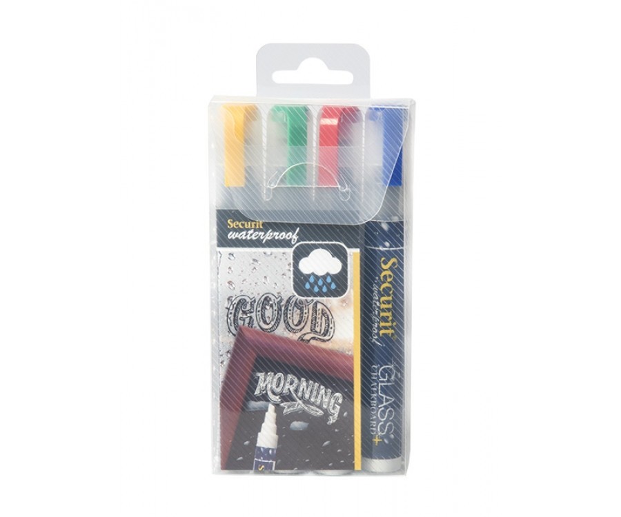 Securit Waterproof Chalk Markers 2-6mm Nib Assorted Colours