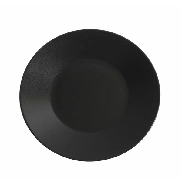 Royal Genware Round Wide Rim Plate Luna Black 25cm   
