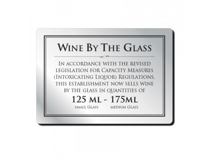 Wine by the Glass Bar Sign 125ml & 175ml