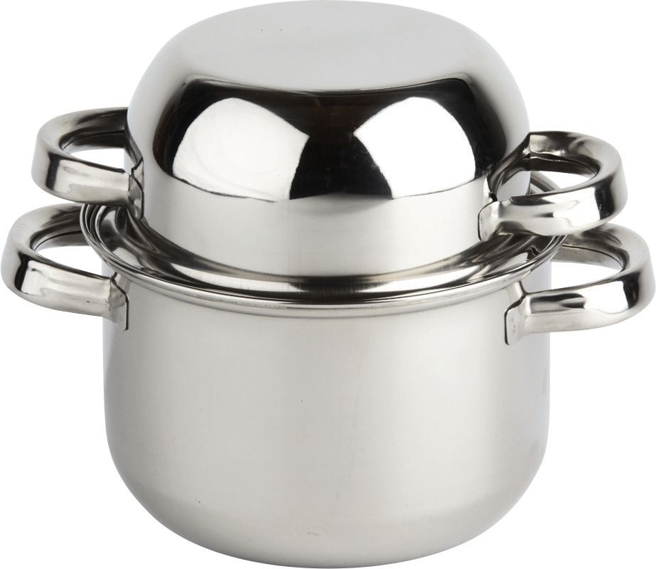 Stainless Steel Mussel Pot with Lid 18cm