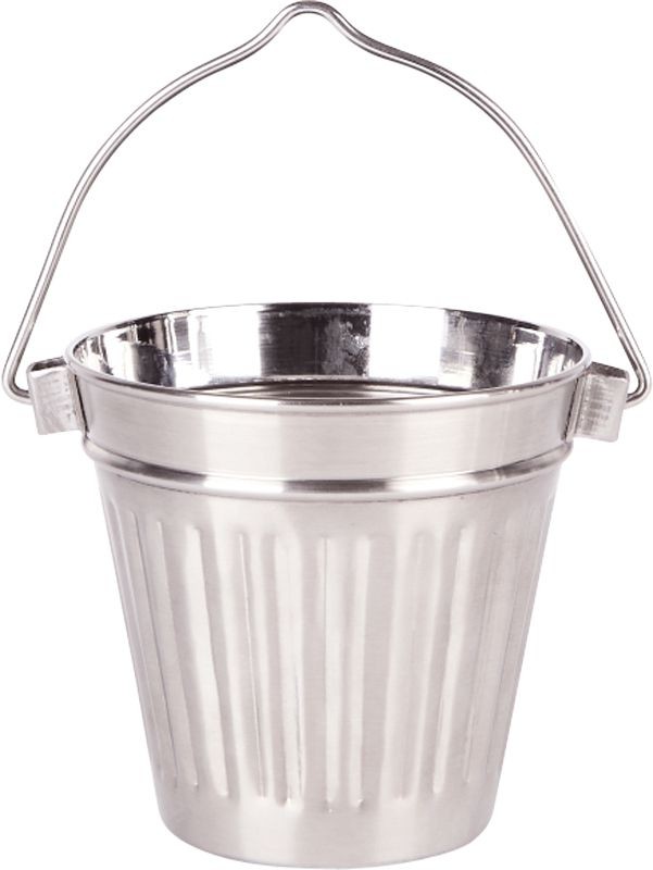 Stainless Steel Ribbed Handled Pail 9.5cm x 9cm 