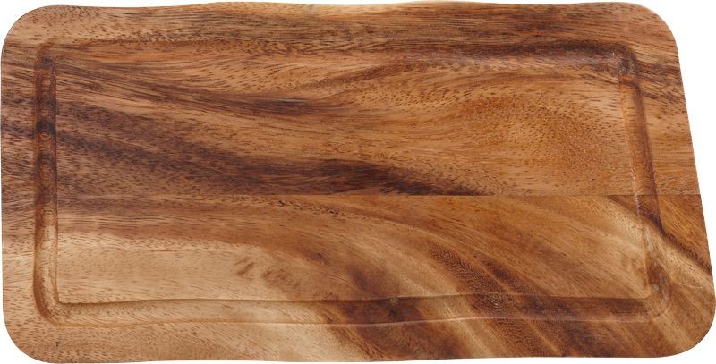 Acacia Rectangular Wooden Board with Juice Groove 35 x 17.5cm