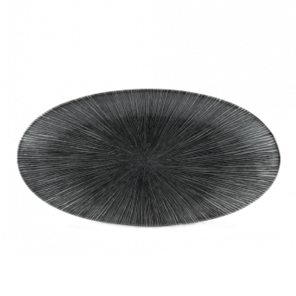 Churchill Studio Prints Agano Black Chefs' Oval Plate 29.9 x 15cm 