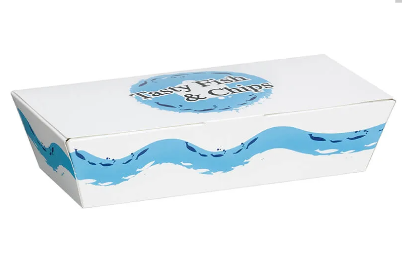 Edenware Disposable White Large Fish and Chip Box With Lid 