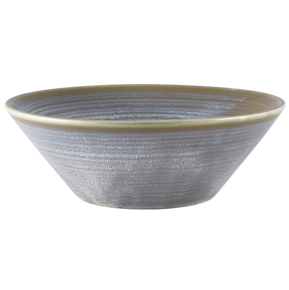 Terra Porcelain Matt Grey Conical Bowl 19cm