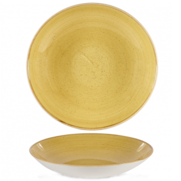 Churchill Stonecast Mustard Seed Yellow Coupe Bowl 31cm 