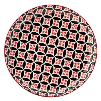 Cadiz Red & Black Plate 8inch / 20cm