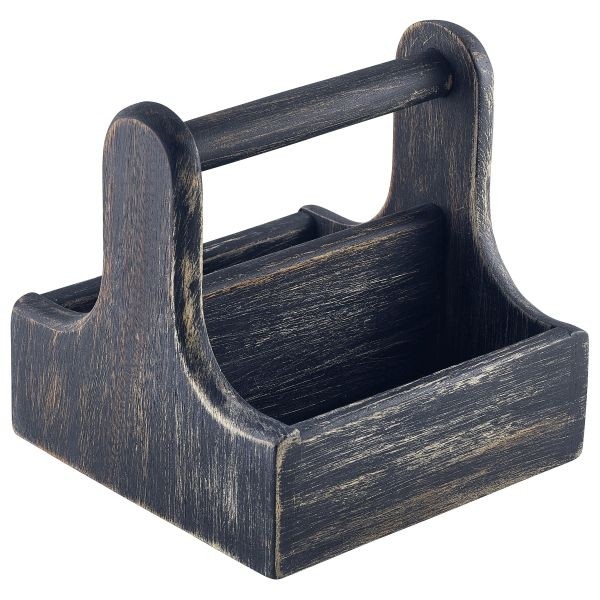 Small Wooden Table Caddy Black