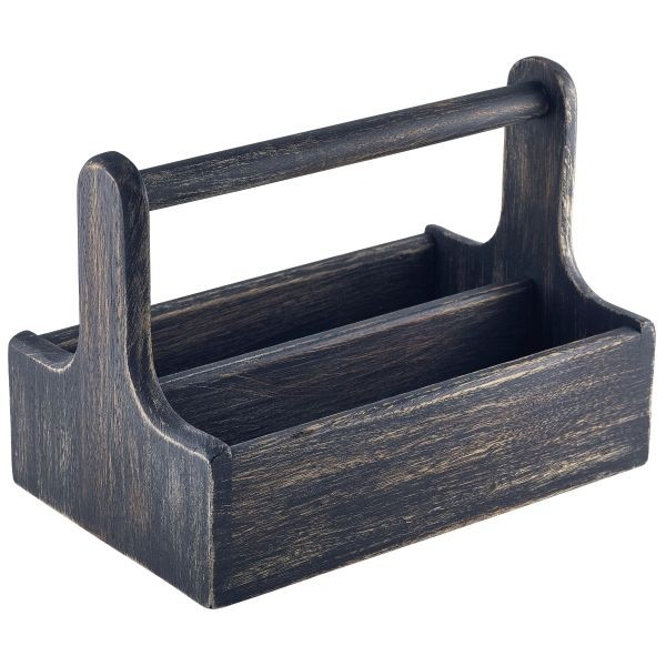 Wooden Table Caddy Black. 