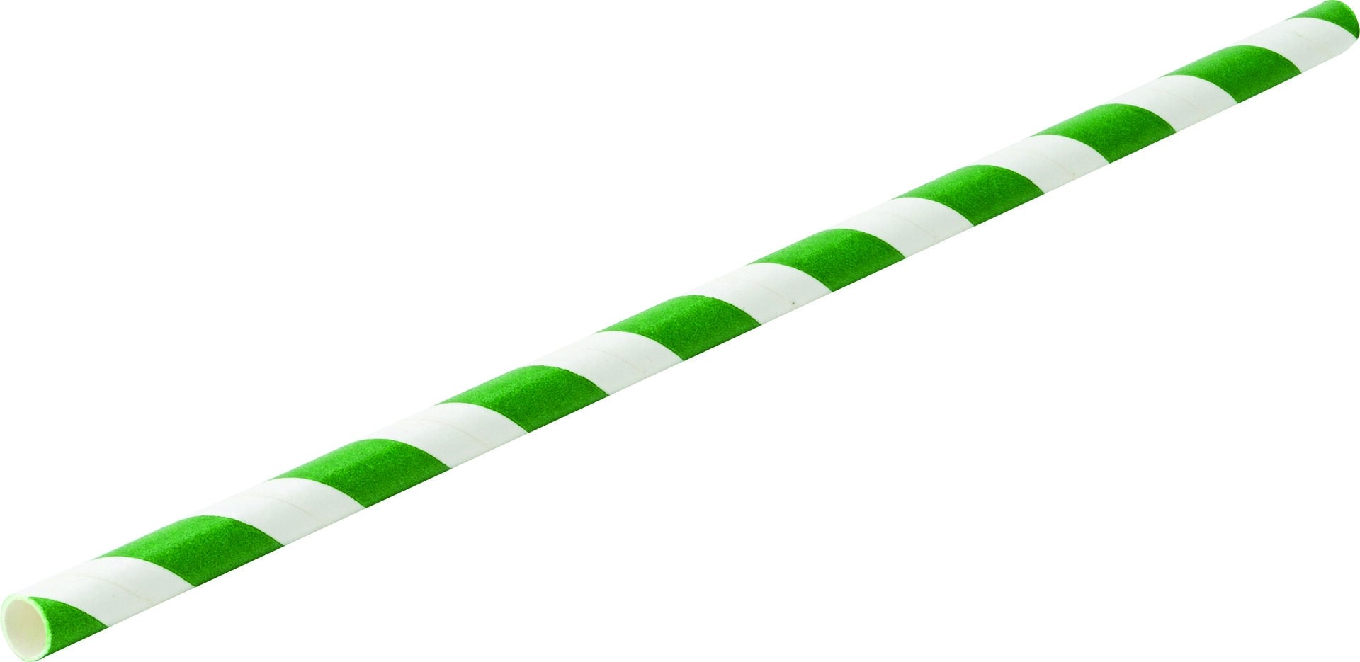 Biodegradable Green and White Striped Paper Straws 8inch 