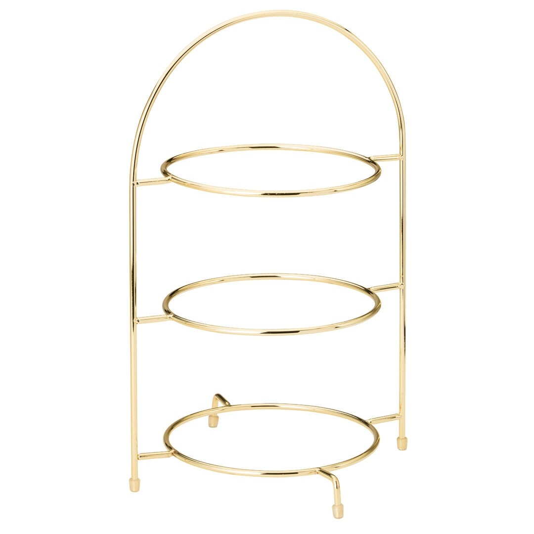 Gold 3 Tier Cake Plate Stand 43cm