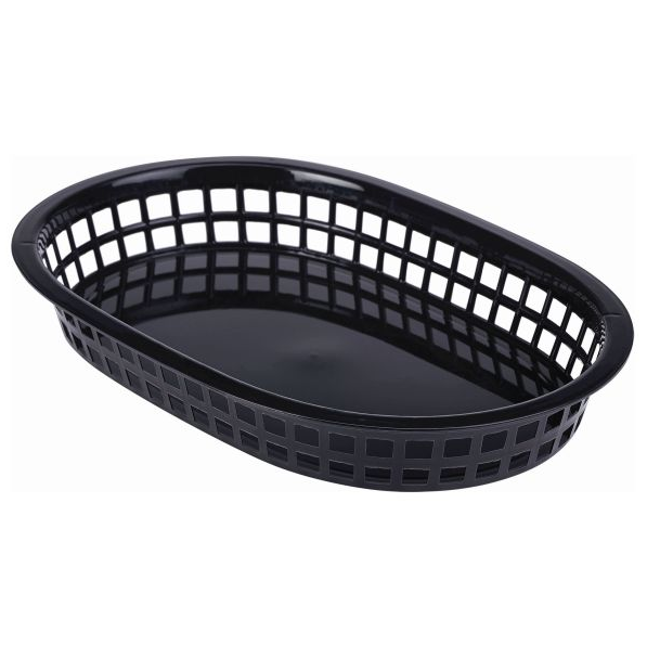 Oval Fast Food Basket Black 27.5 x 17.5cm
