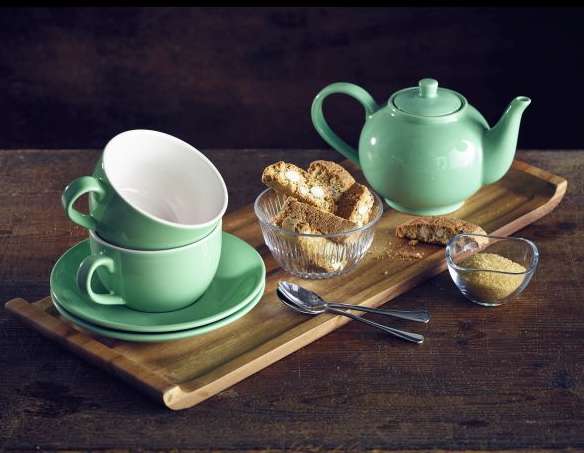 Genware Porcelain Green Teapot 15.75oz / 45cl