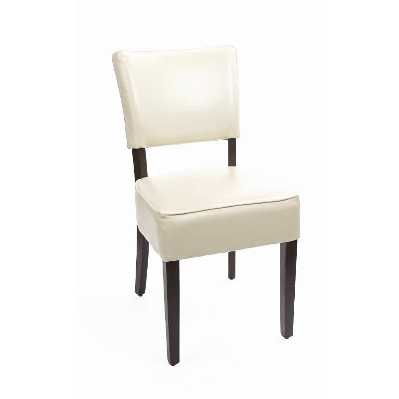 Bolero Chunky Faux Leather Chairs Cream 