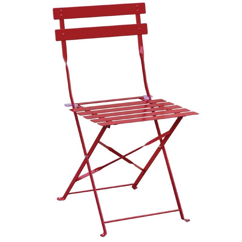 Bolero Red Pavement Style Steel Folding Chairs Red 