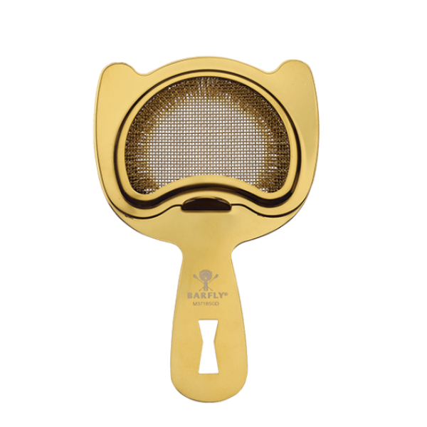 Barfly Fine Mesh Spring Bar Strainer Gold Plated 