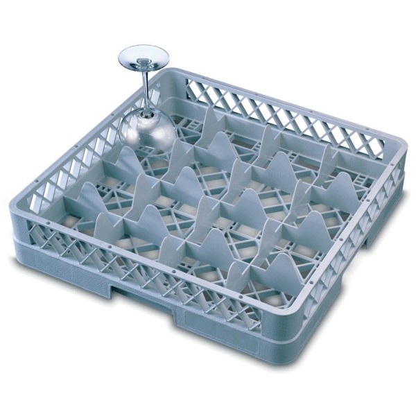 16 Compartment Glass Rack with 2 Extenders