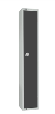 Elite Single Door Padlock Locker with Flat Top Graphite Grey 300mm