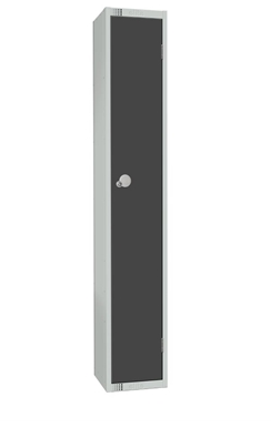 Elite Single Door Camlock Locker with Flat Top Graphite Grey 450mm
