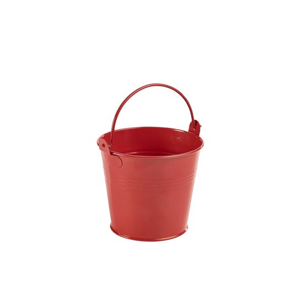 Galvanised Steel Serving Bucket Red 10cm