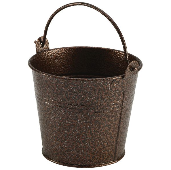 Galvanised Steel Hammered Serving Bucket Copper 10cm 